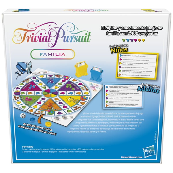 Hasbro Gaming Trivial Pursuit Family Edition -lautapeli perheen peli-iltoihin ikäryhmä 8+