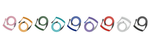 Glorious Gaming USB 2.0 cable 4.5ft total length 6 coiled section USB-C to USB-A adaptor 5-pin aviator connector Double-braided Hvid 1,37 m