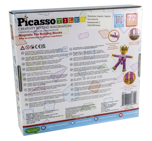 PicassoTiles 72 pc Ice Winter Theme Magnetic Tiles set