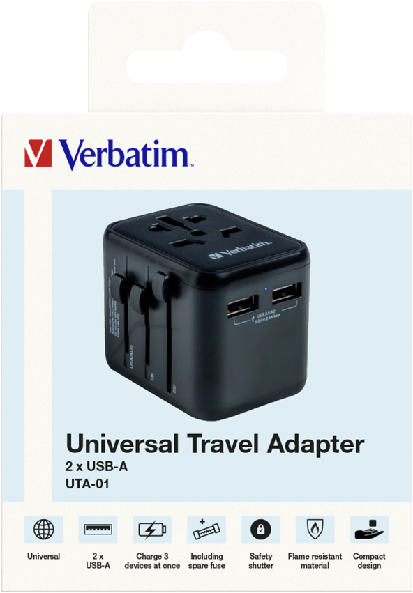 Verbatim 49543 pistorasia-adapteri Universaali Musta