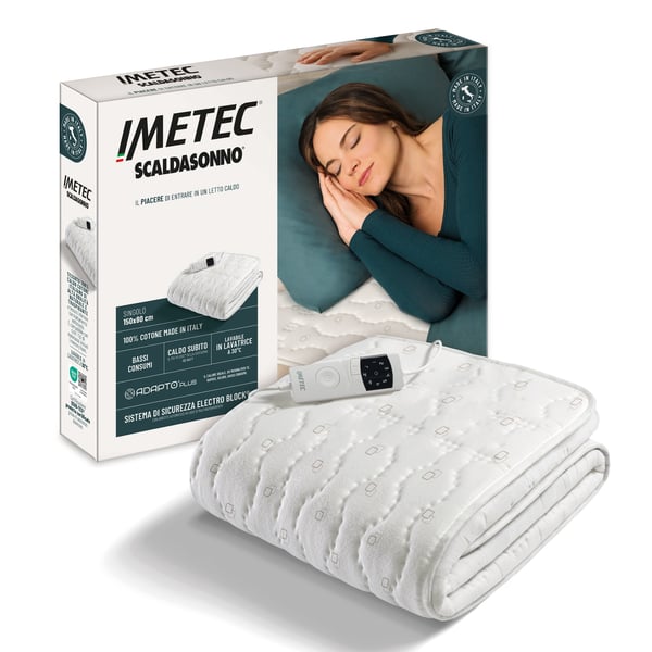 Imetec Adapto Plus Cotone Elektrisk sengevarmer 150 W Hvid Bomuld, Polyester