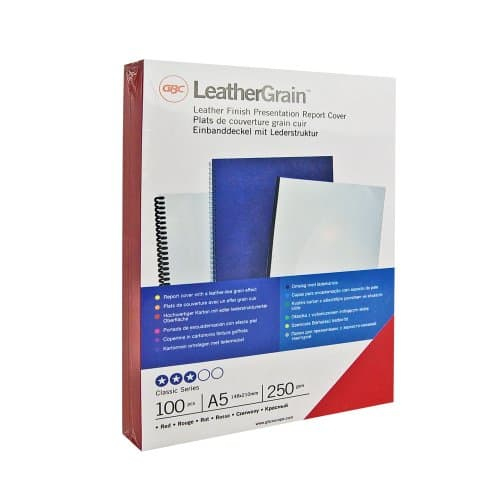GBC LeatherGrain A4 Læder Blå 25 stk