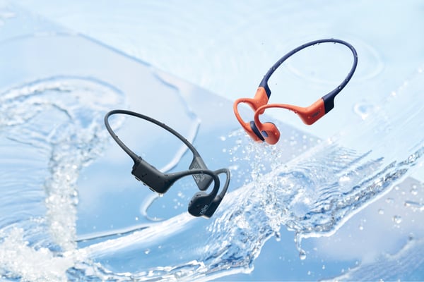 SHOKZ OpenSwim Pro Headset Trådløs Halsbånd Sport Bluetooth Sort, Rød
