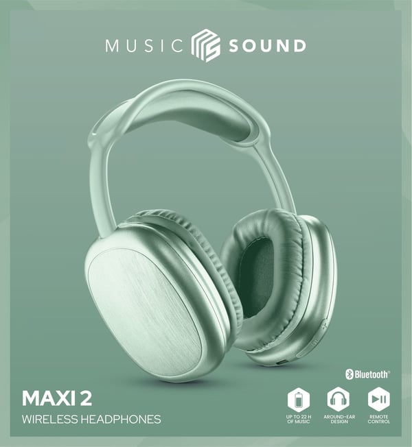 Music Sound MAXI2 Kuulokkeet Langaton Pääpanta Puhelut/Musiikki USB Type-C Bluetooth Vihreä