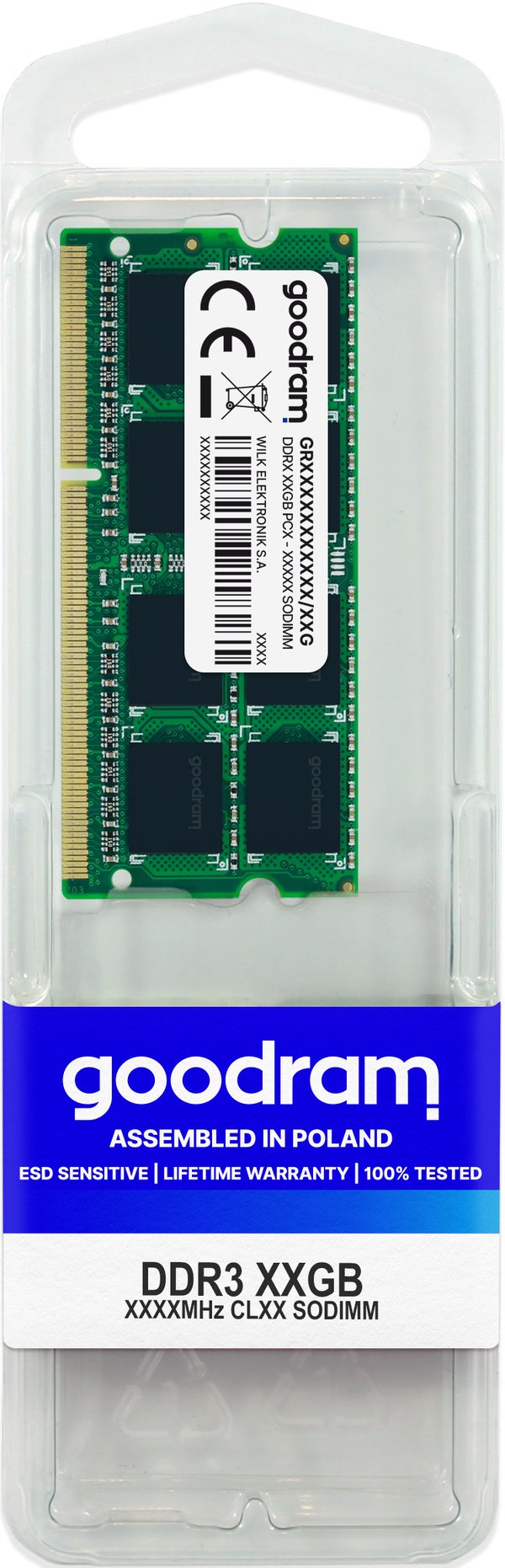 Goodram GR1600S3V64L11/8G hukommelsesmodul 8 GB 1 x 8 GB DDR3 204-pin SO-DIMM