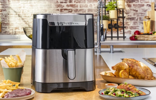 Moulinex Easy Fry & Grill XXL Enkelt 6,5 L Enkeltstående Varmluftsteger Sort, Rustfrit stål