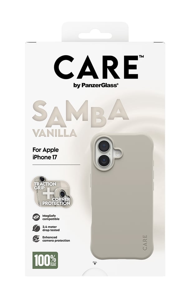 PanzerGlass CARE™ by ® Samba Case Vanilla w. MagSafe iPhone 17 mobiltelefonfodral Mobilskal Beige