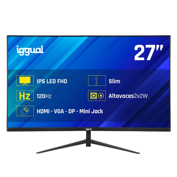 iggual IGG320914 platta pc-skärmar 68,6 cm (27") 1920 x 1080 pixlar Full HD LED Svart