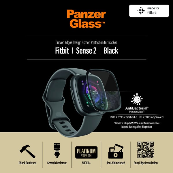 PanzerGlass 3667 smarta bärbart tillbehör Transparent Härdat glas, Polyetentereftalat (PET)