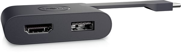 DELL DA20 videokabeladapter USB Type-C HDMI + USB Svart