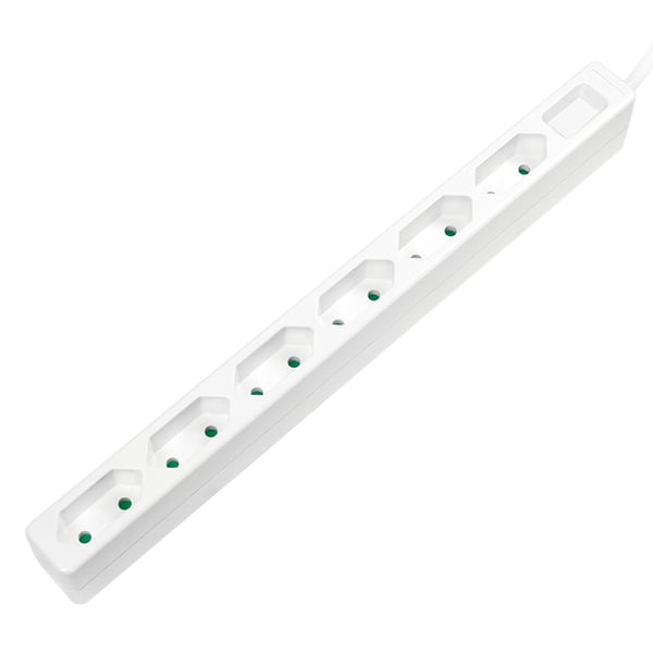 LogiLink LPS231 förlängningssladdar 1,5 m 6 AC-utgångar inomhus Vit