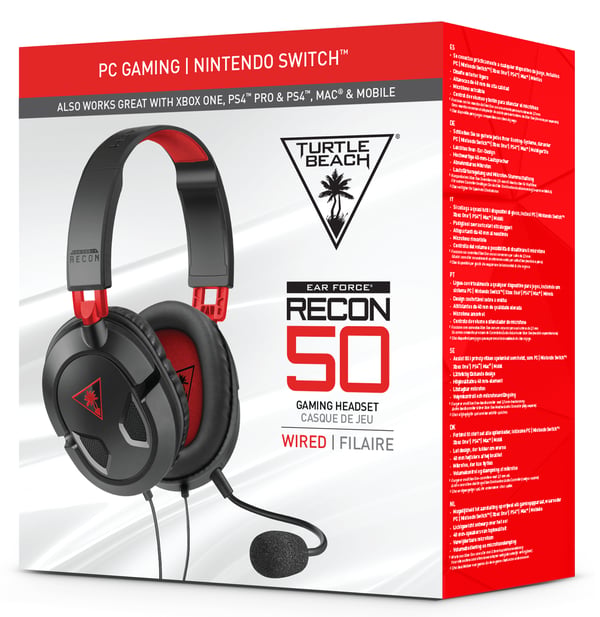 Turtle Beach Recon 50 Headset Ledningsført Spil Sort, Rød