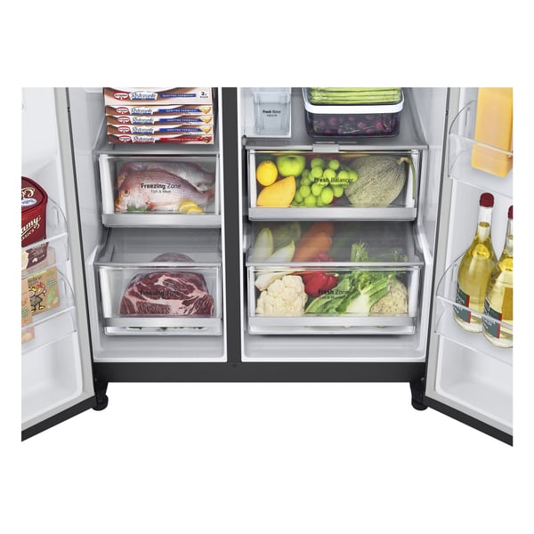 LG InstaView GSXV91MCAE Kombinerad kyl/frys side-by-side Fristående 635 l Svart