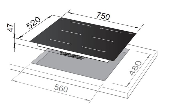 De’Longhi SLI 754 kogeplade Sort Indbygget 75 cm Zone induktionskogeplade 4 zone(s)