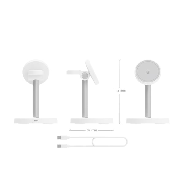 AISENS ASCH-15W3WC065-W oplader til mobil enhed Hovedtelefoner, Smartphone, SmartWatch Hvid USB Trådløs opladning Indendørs