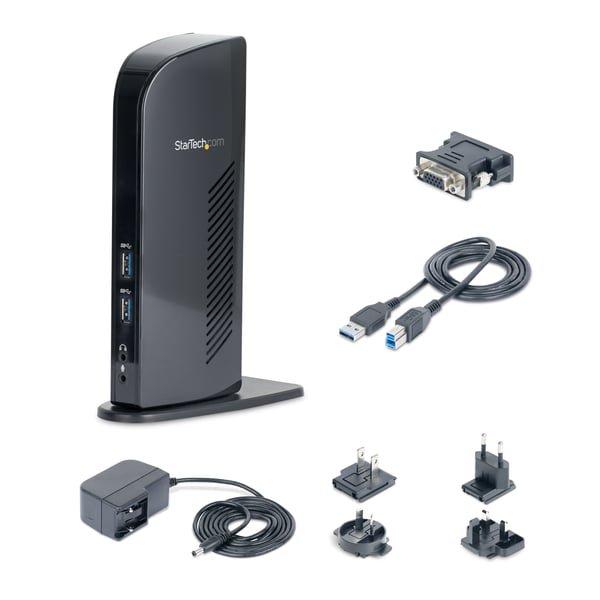 StarTech.com USB3SDOCKHD kannettavien tietokoneiden telakka ja porttitoistin Langallinen USB 3.2 Gen 1 (3.1 Gen 1) Type-B Musta