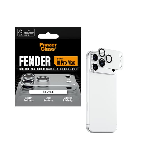 PanzerGlass ® Fender Camera Protector Silver iPhone 2026 Pro Max Kirkas näytönsuoja 1 kpl