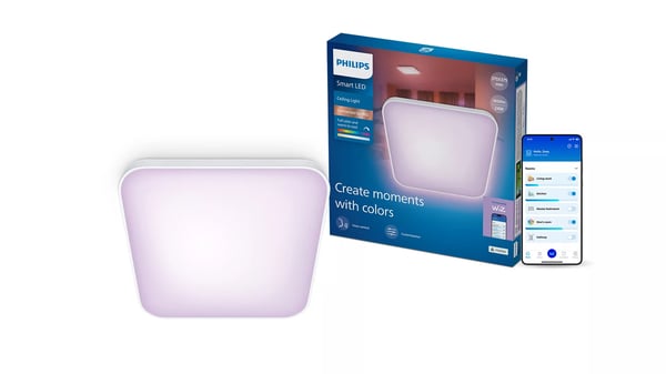 Philips Kattovalaisin, 2 600 lm, värillinen ja säädettävä valkoinen valo, neliö