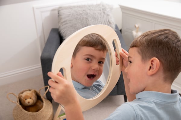 Tickit Hand Held Wooden Mirror