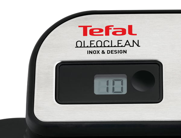 Tefal Oleoclean Pro Inox & Design FR8040 Yksi 3,5 L 2300 W Musta, Ruostumaton teräs