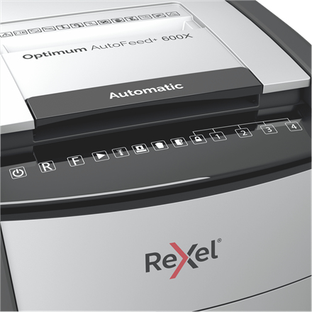 Rexel Optimum AutoFeed+ 600X Automatisk Dokumentförstörare Korsskärning