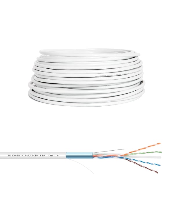 Vultech SC13602-50 nätverkskablar Vit 50 m Cat6 F/UTP (FTP) Rund
