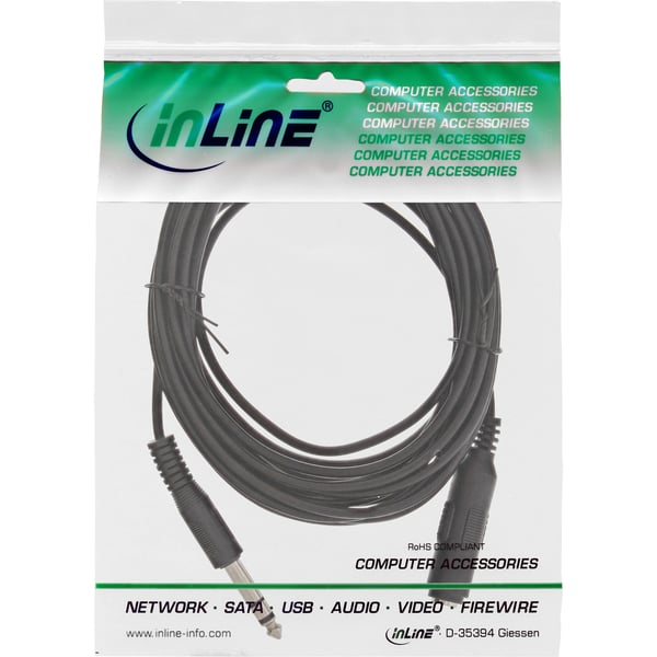 InLine 99935A ljudkabel 5 m 6,35mm Svart