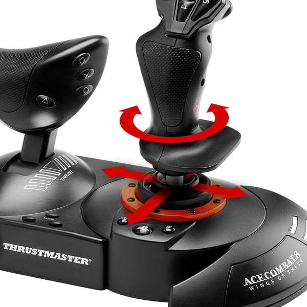 Thrustmaster T.FLIGHT HOTAS NEO ACE COMBAT 8 Wings of Theve Edition Sort, Rød USB Flightstick Digital PC, PlayStation 4, PlayStation 5