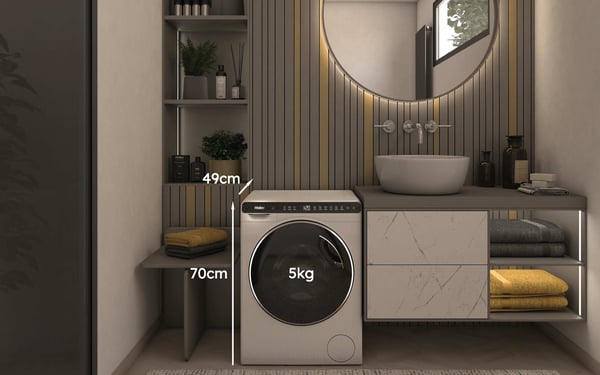 Haier HW50-BP12307U1-S vaskemaskine Front-læsning 5 kg 1200 rpm Hvid