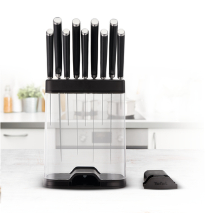 Tefal K2350204 knivblock Svart, Transparent