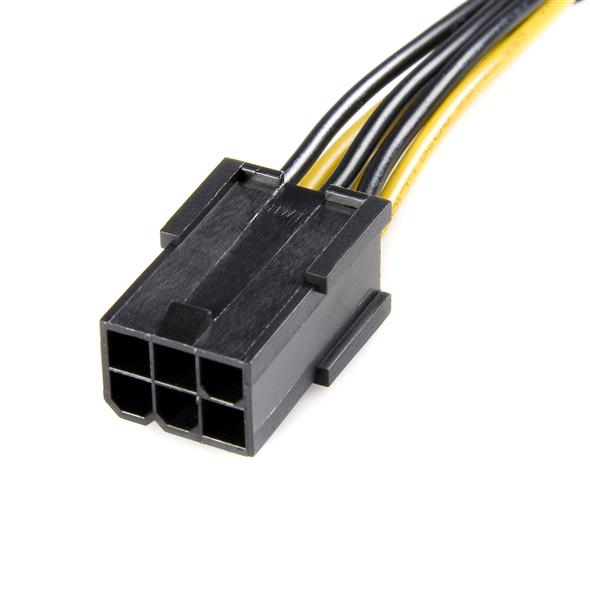 StarTech.com PCI Express 6-stifts till 8-stifts adapterkabel - Svart - Strömförsörjning - 6-polig PCIe-ström (W
