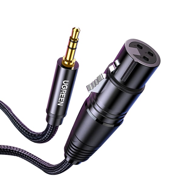 Ugreen 20763 ljudkabel 1 m XLR 3,5mm Svart