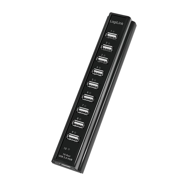 LogiLink UA0096 gränssnittshubbar USB 2.0 480 Mbit/s Svart