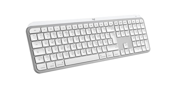 Logitech MX Keys S for Mac tastatur Kontor RF trådløs + Bluetooth QWERTZ Tysk Aluminium, Hvid