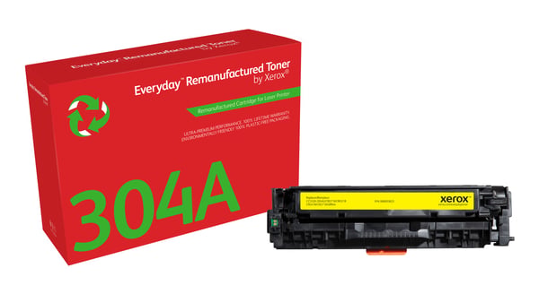 Everyday™ Keltainen Remanufactured Toner by Xerox compatible with HP 304A (CC532A), Standard capacity Everyday™ Keltainen Remanufactured Toner by Xerox compatible with HP 304A (CC532A), Standard capacity