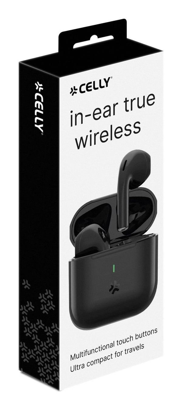 Celly COMPACTBK kuulokkeet ja kuulokemikrofoni Langaton In-ear Puhelut/Musiikki USB Type-C Musta