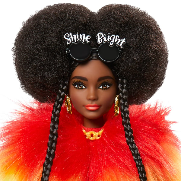 Barbie Extra Doll #1 in Rainbow Coat with Pet Poodle