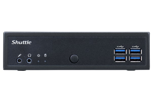 Shuttle DL3000EP persondatorer/arbetsstationer Intel® N N100 8 GB DDR5-SDRAM 128 GB SSD Windows 10 IoT Slim PC Mini-PC Svart