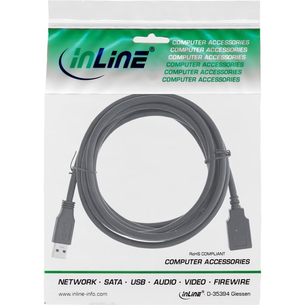 InLine 35620 USB-kabel USB 3.2 Gen 1 (3.1 Gen 1) 2 m USB A USB B 5 Gbit/sek. Sort