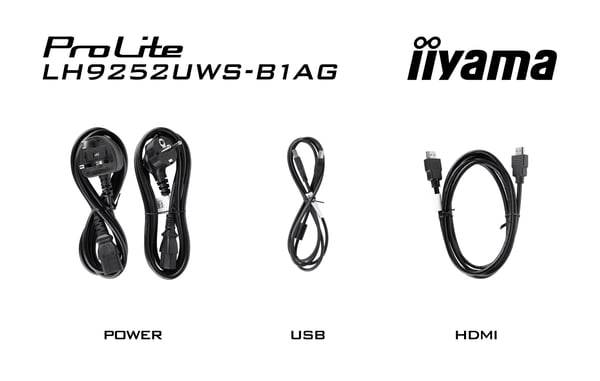 iiyama LH9252UWS-B1AG skyltställ Kioskdesign 2,34 m (92") LCD Wi-Fi 500 cd/m² UltraWide 5K HD Svart Inbyggd processor Android 24/7