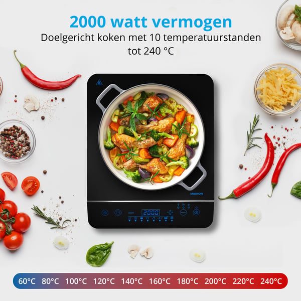 MEDION MD 17595 Sort Bordplade Zone induktionskogeplade 1 zone(s)