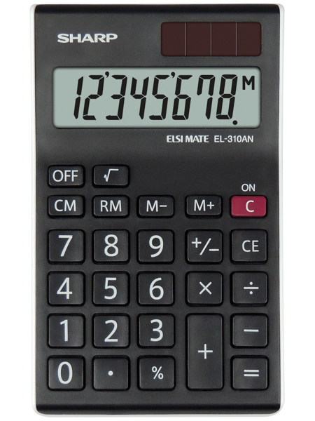 Sharp EL-310AN regnemaskine Desktop Skærm Sort, Hvid