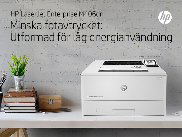 HP LaserJet Enterprise M406dn Svartvit Skrivare, Endast Ethernet; Dubbelsidig