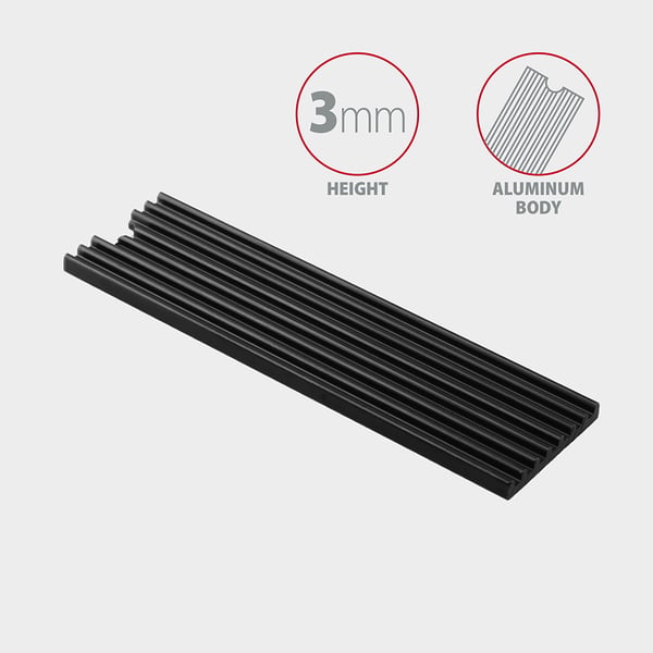 Axagon CLR-M2L3 Computerkølesystem M.2 NVMe SSD, Solid-state drev Køleplade/køler Sort 1 stk