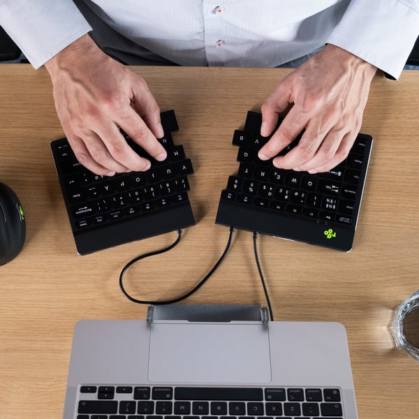 R-Go Tools Ergonomisch toetsenbord R-Go Split Break v2 met pauzesoftware, gesplitst toetsenbord, QWERTY (US), bedraad, zwart