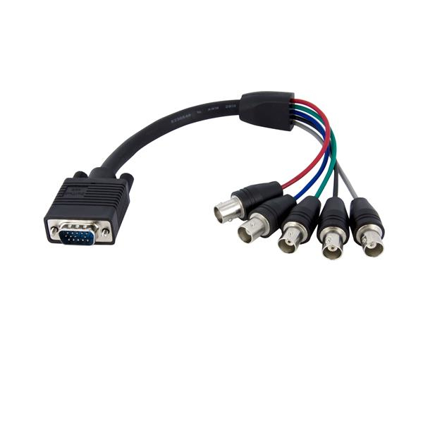 StarTech.com VGABNCMF1 videokaapeli-adapteri 0,3 m VGA (D-Sub) 5 x BNC Musta