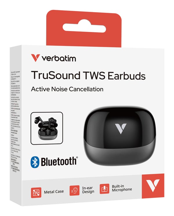 Verbatim TruSound ANC Headset Trådlös I öra Bluetooth Svart