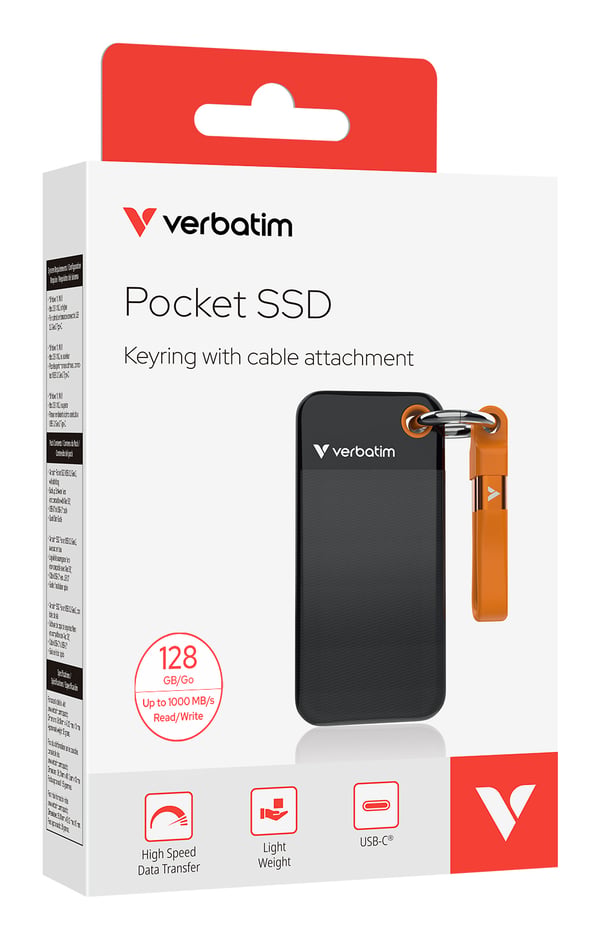 Verbatim 32435 ulkoinen SSD 128 GB USB Type-C 3.2 Gen 2 (3.1 Gen 2) Musta, Oranssi