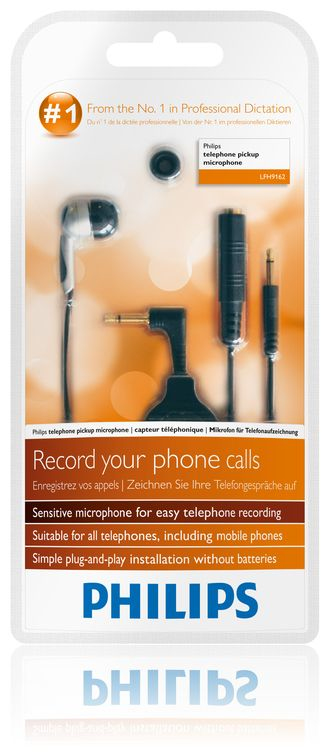 Philips Mikrofon för inspeln. av telefonsamtal LFH9162/00
