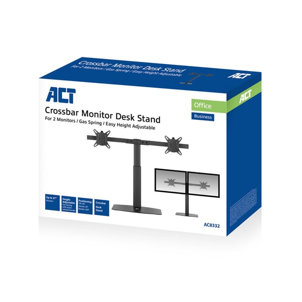 ACT AC8332 skærmbeslag og -stativer 68,6 cm (27") Skrivebord Sort
